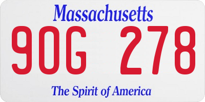 MA license plate 9OG278