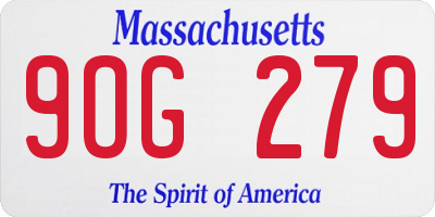 MA license plate 9OG279