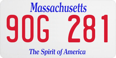 MA license plate 9OG281