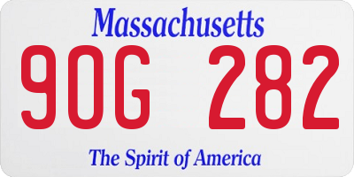 MA license plate 9OG282