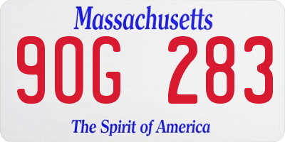 MA license plate 9OG283