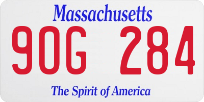 MA license plate 9OG284