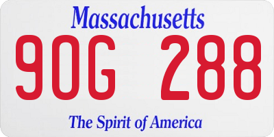MA license plate 9OG288