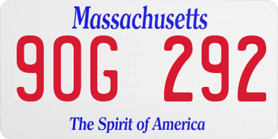 MA license plate 9OG292