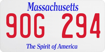 MA license plate 9OG294