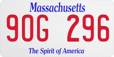 MA license plate 9OG296