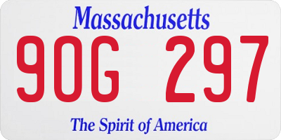 MA license plate 9OG297