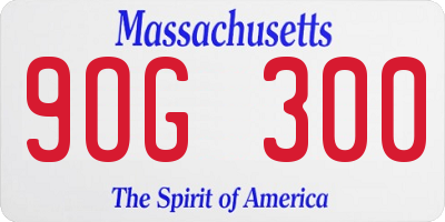 MA license plate 9OG300