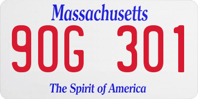 MA license plate 9OG301