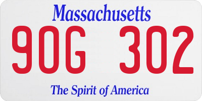 MA license plate 9OG302