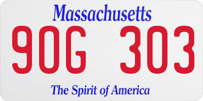 MA license plate 9OG303