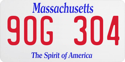 MA license plate 9OG304