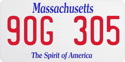 MA license plate 9OG305