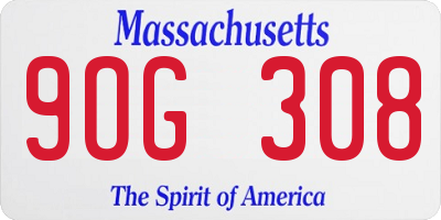 MA license plate 9OG308