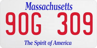 MA license plate 9OG309