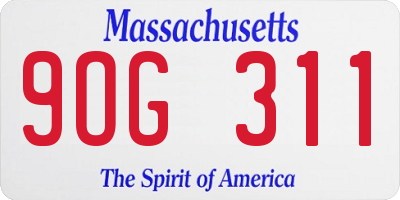 MA license plate 9OG311