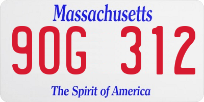 MA license plate 9OG312
