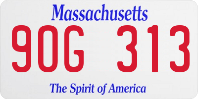 MA license plate 9OG313