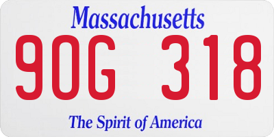 MA license plate 9OG318