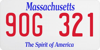 MA license plate 9OG321