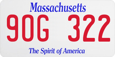 MA license plate 9OG322