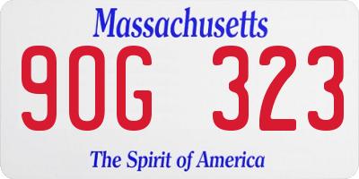 MA license plate 9OG323