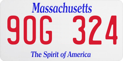 MA license plate 9OG324
