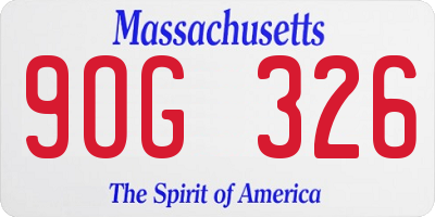 MA license plate 9OG326