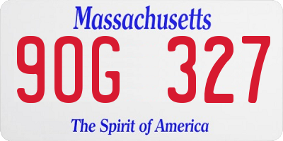 MA license plate 9OG327