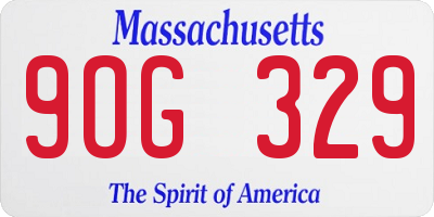 MA license plate 9OG329