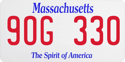 MA license plate 9OG330