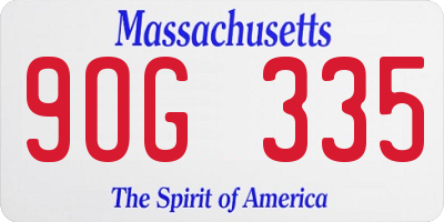 MA license plate 9OG335