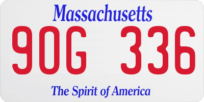 MA license plate 9OG336