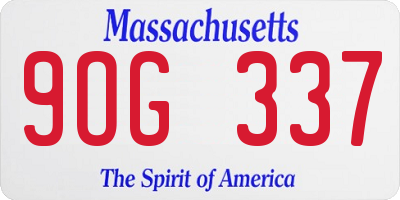 MA license plate 9OG337