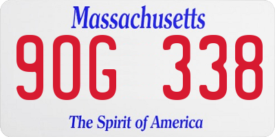 MA license plate 9OG338