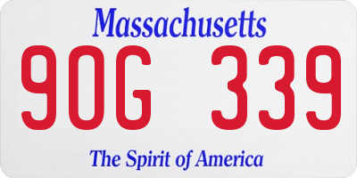MA license plate 9OG339