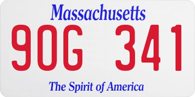 MA license plate 9OG341