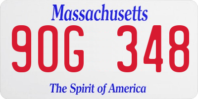MA license plate 9OG348