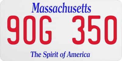 MA license plate 9OG350