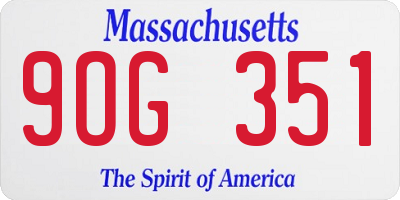 MA license plate 9OG351