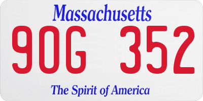 MA license plate 9OG352