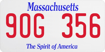 MA license plate 9OG356