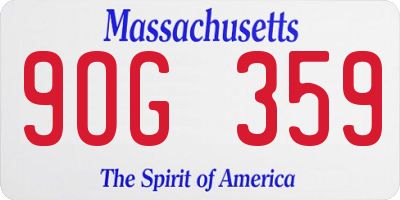 MA license plate 9OG359