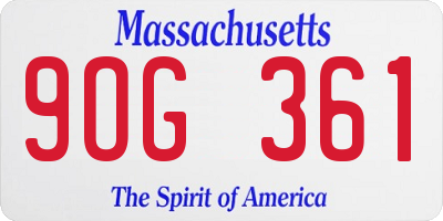 MA license plate 9OG361