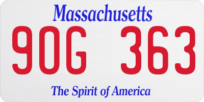MA license plate 9OG363