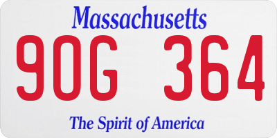 MA license plate 9OG364