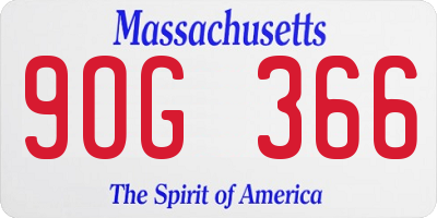 MA license plate 9OG366