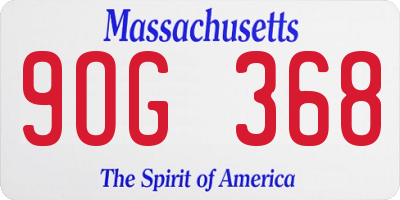 MA license plate 9OG368