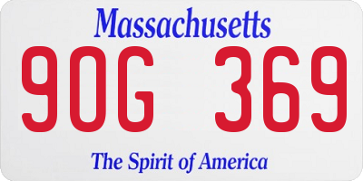 MA license plate 9OG369