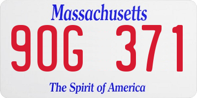MA license plate 9OG371